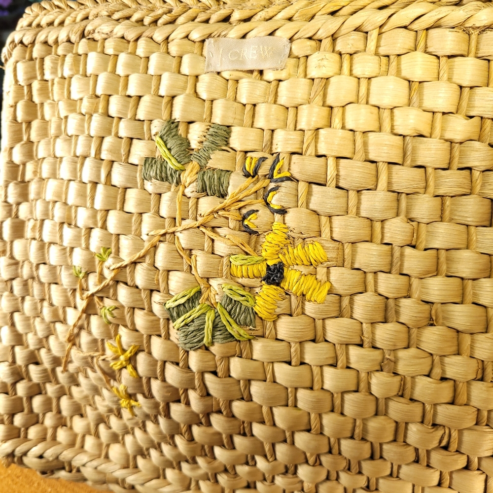 J. Crew Straw Zippered Tote Shoulder Bag - Picture 7 of 15